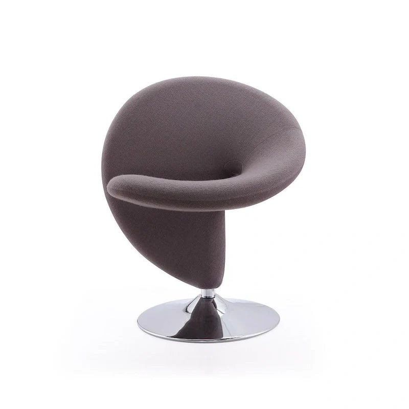 Fauteuil pivotant en mélange de laine et chrome Curl de Manhattan Comfort (lot de 2)