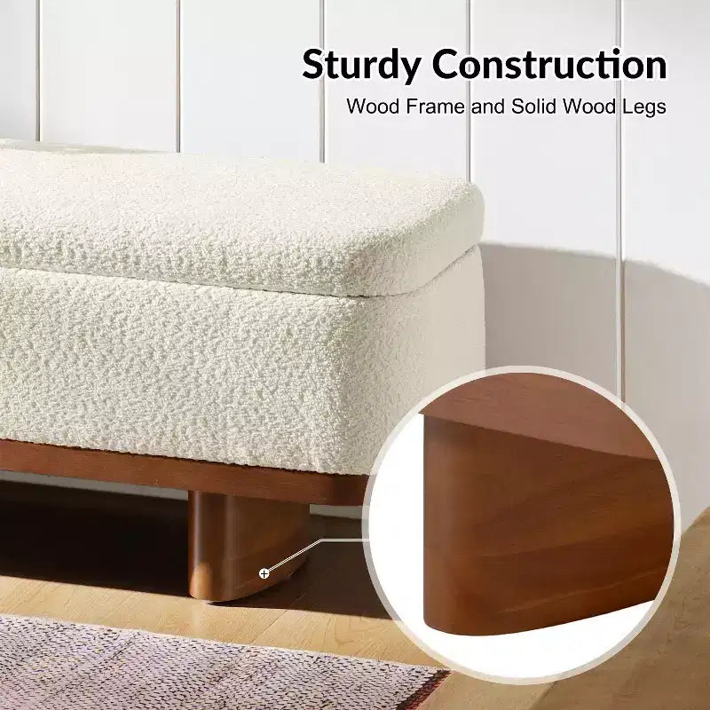 Banc à dessus rabattable Clara Simple Assemble avec cadre en bois massif|HULALA HOME