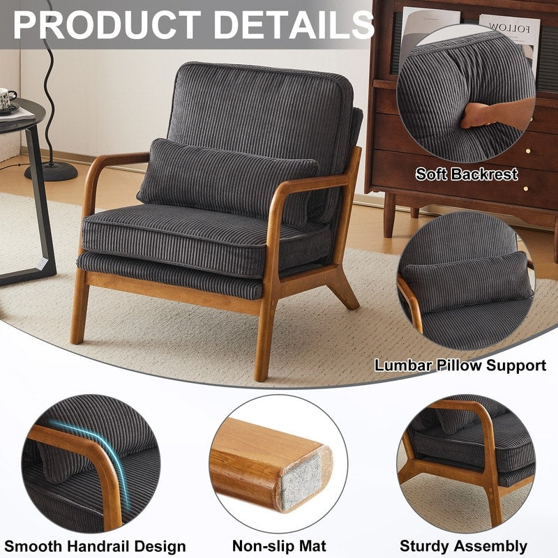 Fauteuil d'appoint rembourré Mid-Century Modern