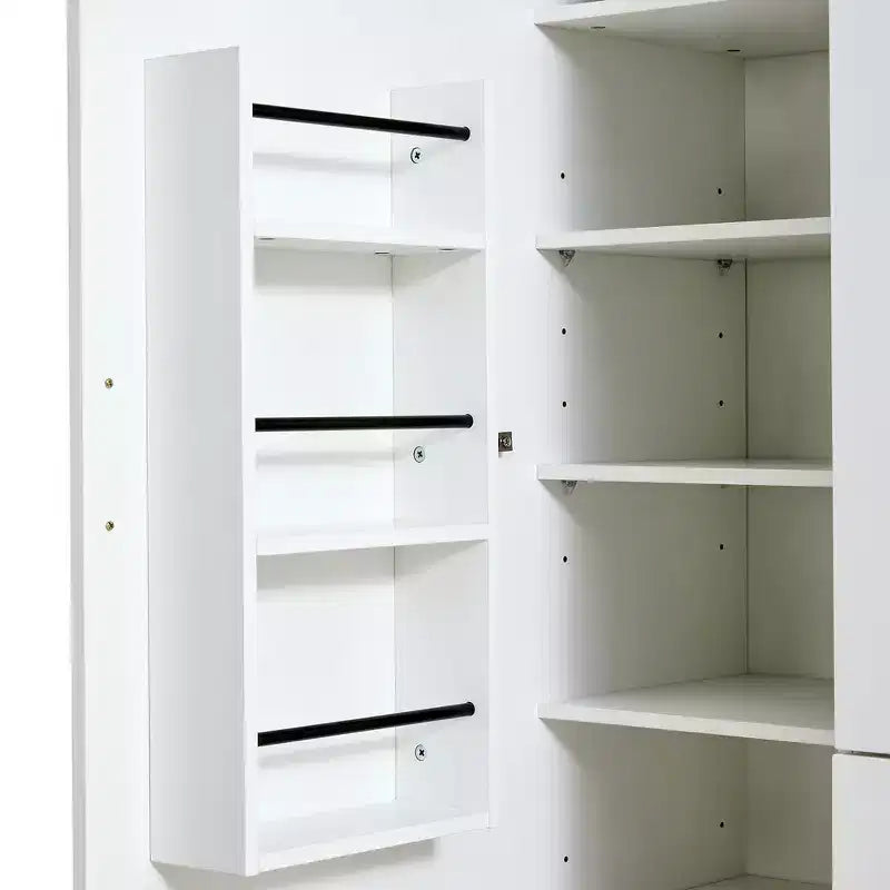Garde-manger de cuisine autoportant Whisen 71''H, grand buffet de salle à manger avec 6 portes et étagères réglables