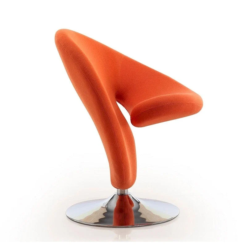 Fauteuil pivotant en mélange de laine et chrome Curl de Manhattan Comfort (lot de 2)