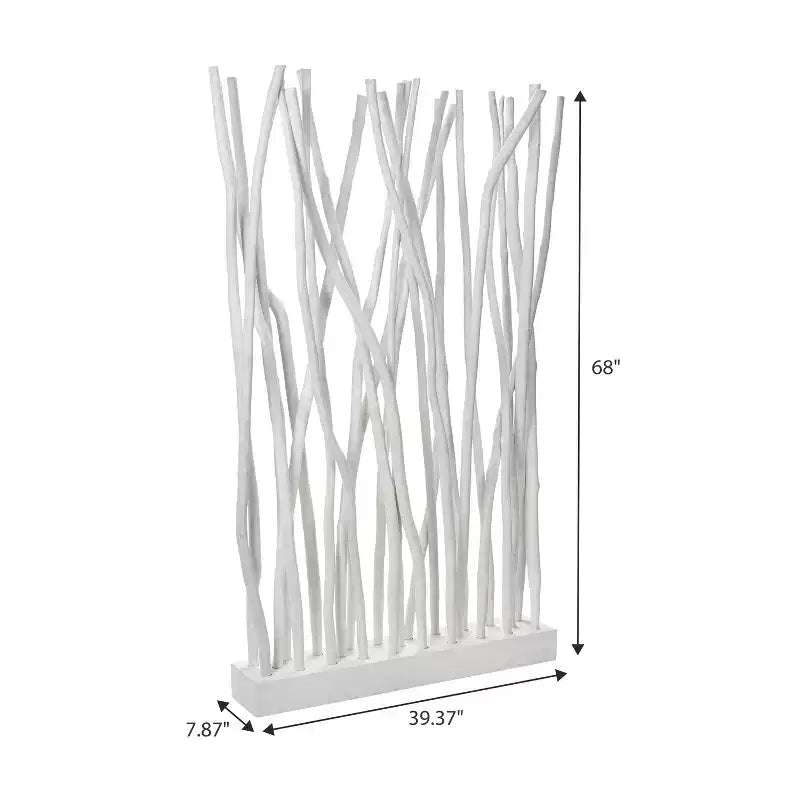 JONATHAN Y Tranquil 39W x 68H Paravent bohème côtier en branches de teck fabriquées à la main, un seul panneau