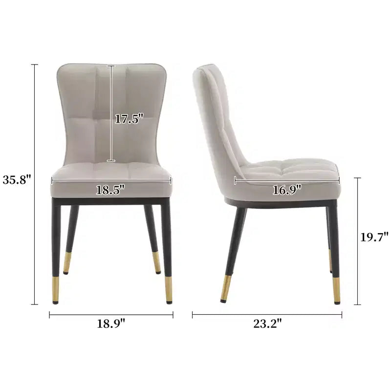 Bekrvio Lot de 6 chaises de salle à manger, modernes, rembourrées, en similicuir, avec haut dossier, pieds en métal, chaises de cuisine sans accoudoirs pour salon et salle à manger