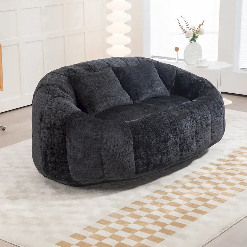 GDFStudio - Canapé paresseux 2 places en chenille Laurel avec mousse haute densité et confort surdimensionné