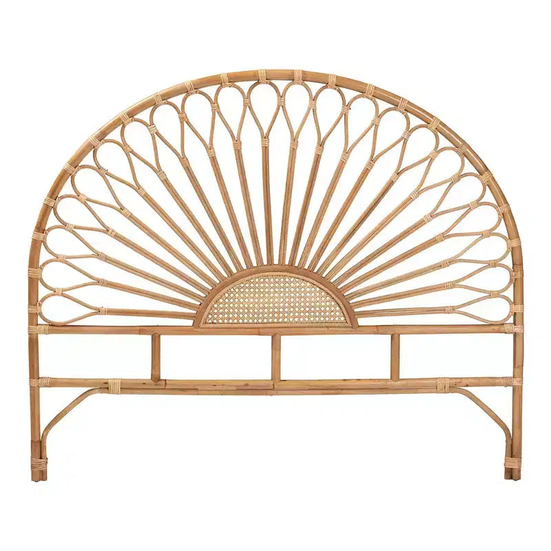 Tête de lit en rotin naturel, marron