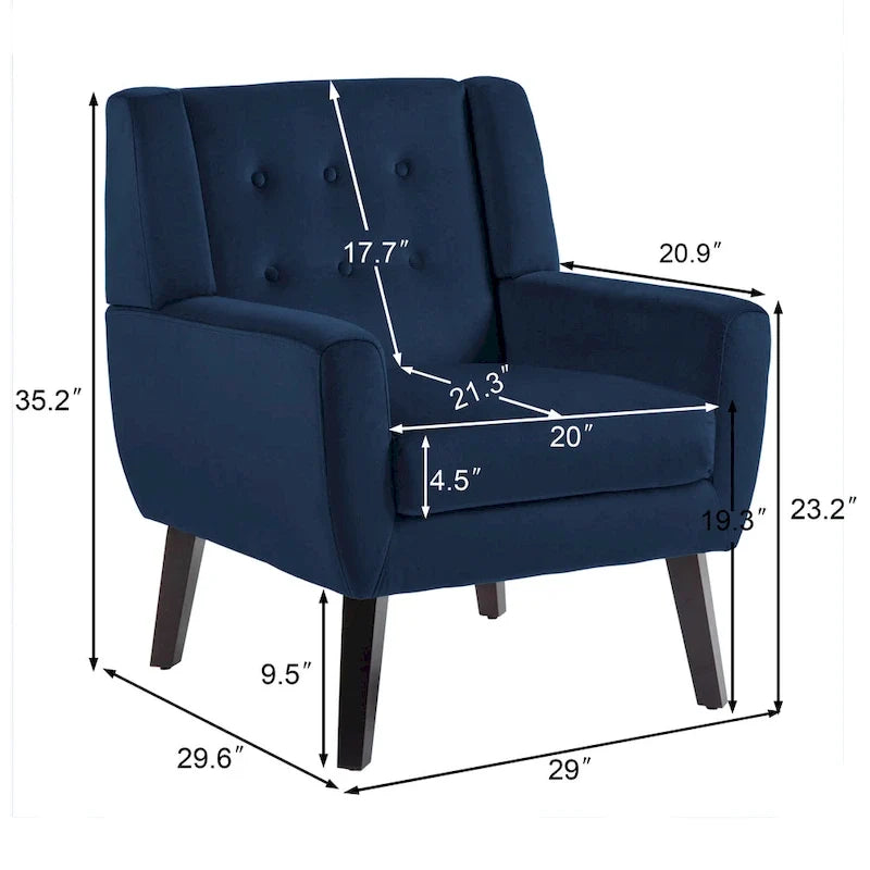 Lot de 2 fauteuils de salon en velours avec accoudoirs
