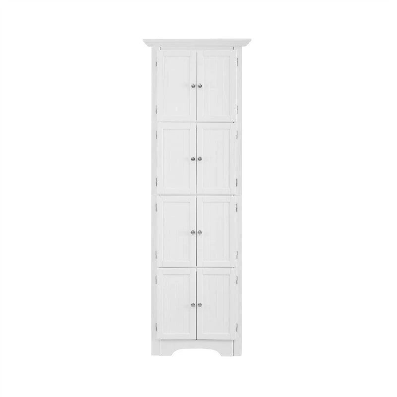 Meuble d'angle de rangement haut avec 8 portes et 4 étagères