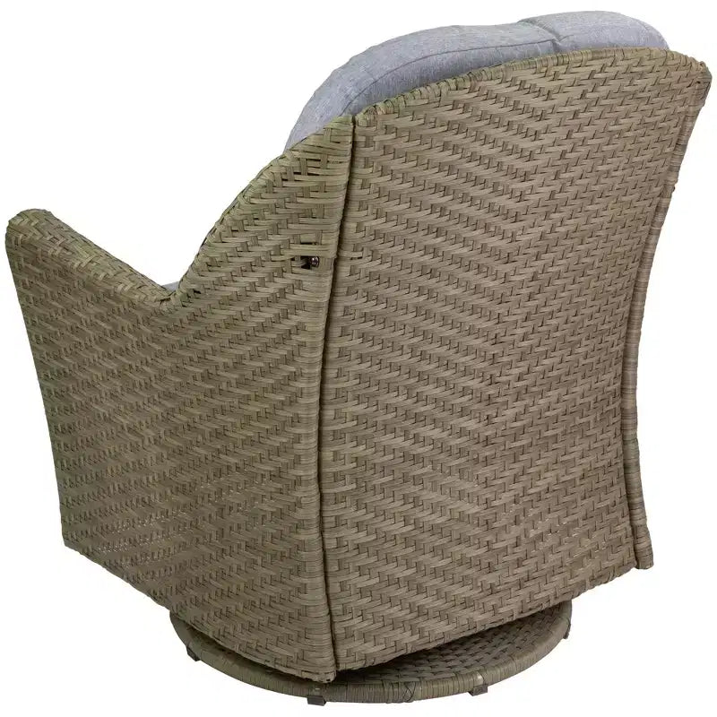 Chaise planeur à assise profonde Northlight 34 en résine tressée grise avec coussins gris