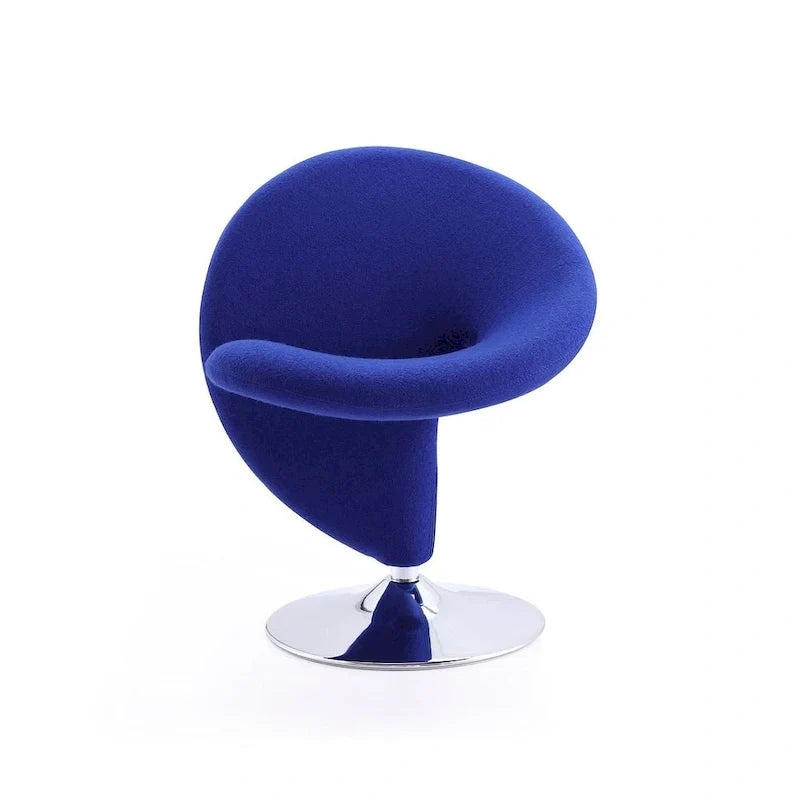 Fauteuil pivotant en mélange de laine et chrome Curl de Manhattan Comfort (lot de 2)
