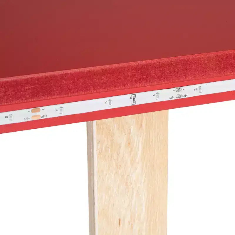 Lit plateforme Whisen Wood en forme de voiture de course, taille double, avec LED et dossier rembourré