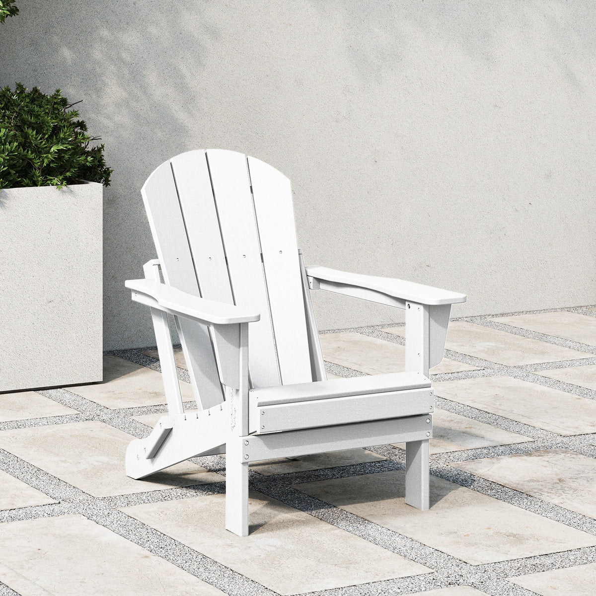 Chaise Adirondack pliante d'extérieur tout temps Polytrends Laguna résistante à la décoloration pour patio