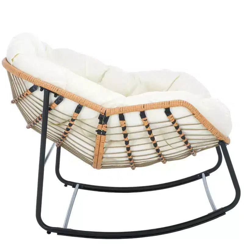 Fauteuil à bascule Ravena intérieur/extérieur - PAT9042 - Naturel/Beige - Safavieh