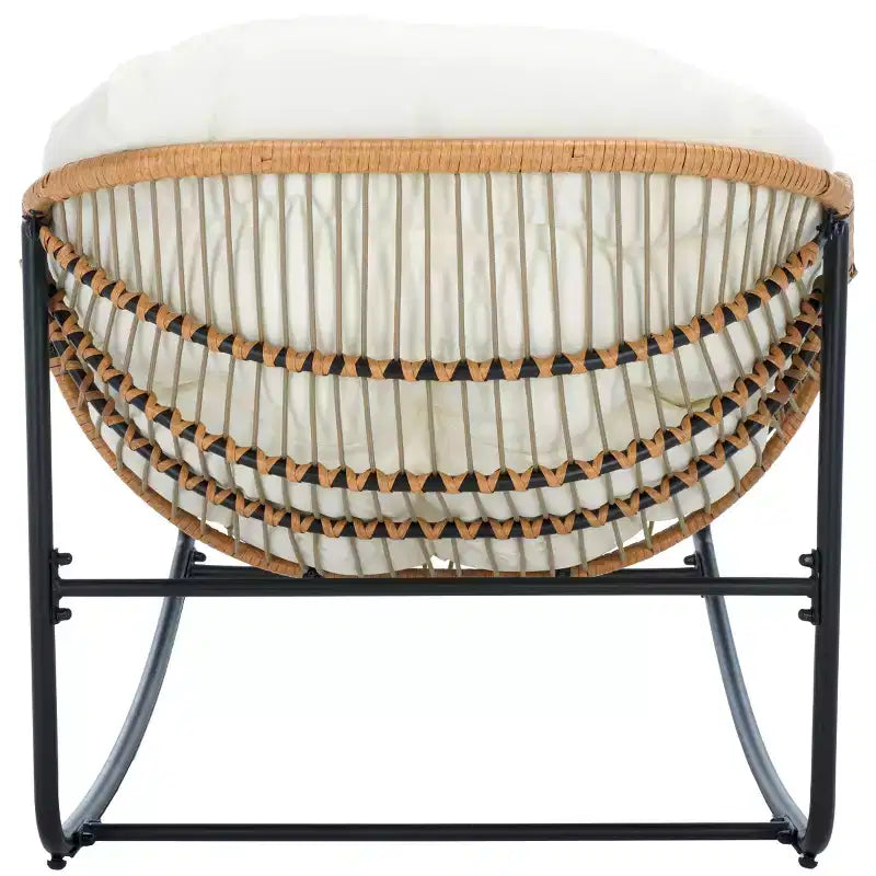 Fauteuil à bascule Ravena intérieur/extérieur - PAT9042 - Naturel/Beige - Safavieh