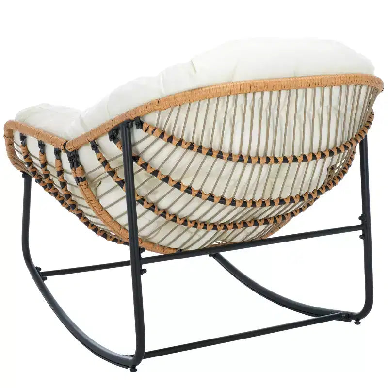 Fauteuil à bascule Ravena intérieur/extérieur - PAT9042 - Naturel/Beige - Safavieh