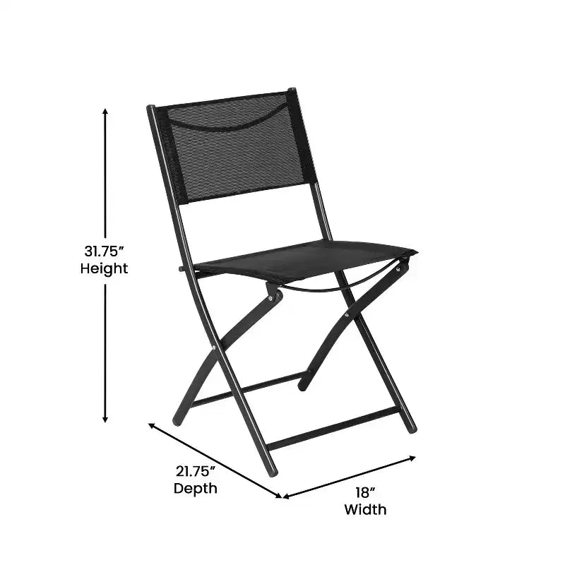 Flash Furniture Brazos Lot de 2 chaises pliantes de qualité commerciale pour l'intérieur et l'extérieur avec dossiers et assises en matériau Flex Comfort et cadres en métal