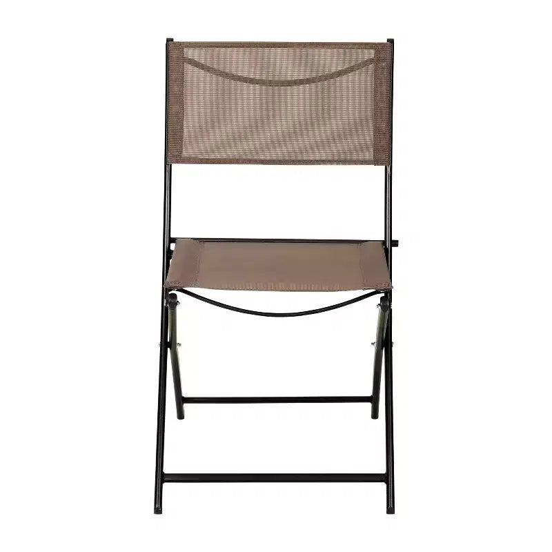 Flash Furniture Brazos Lot de 2 chaises pliantes de qualité commerciale pour l'intérieur et l'extérieur avec dossiers et assises en matériau Flex Comfort et cadres en métal