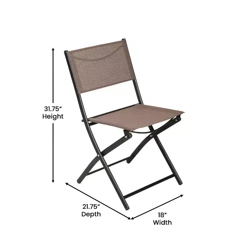 Flash Furniture Brazos Lot de 2 chaises pliantes de qualité commerciale pour l'intérieur et l'extérieur avec dossiers et assises en matériau Flex Comfort et cadres en métal