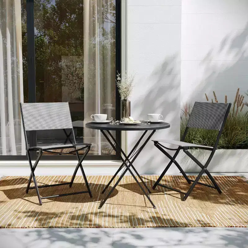 Flash Furniture Brazos Lot de 2 chaises pliantes de qualité commerciale pour l'intérieur et l'extérieur avec dossiers et assises en matériau Flex Comfort et cadres en métal