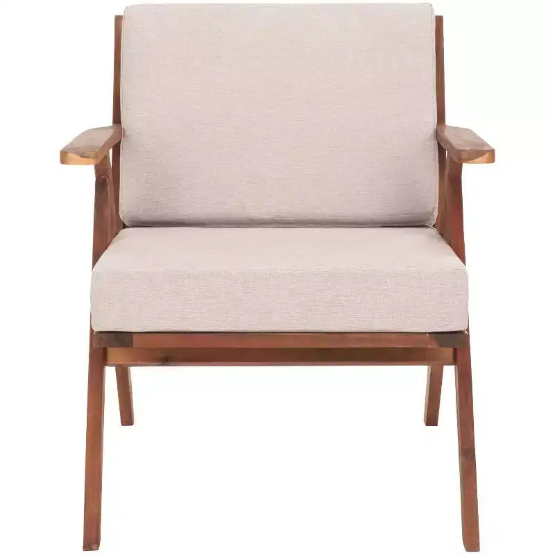 Dryad Chair W/ Cushions Indoor/Outdoor - PAT7324 - Natural/Light Grey - Safavieh