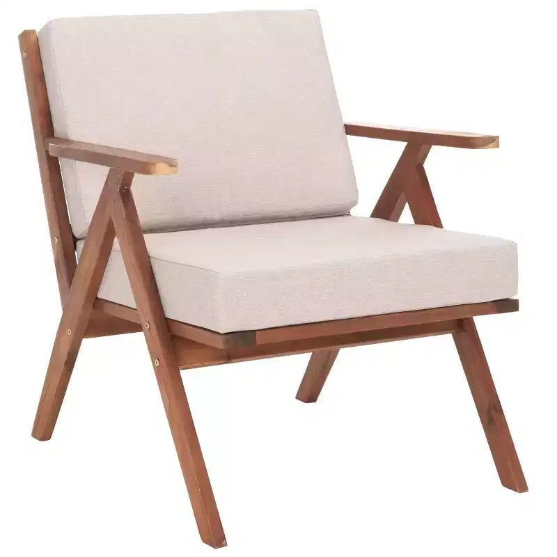 Chaise Dryad avec coussins intérieur/extérieur - PAT7324 - Naturel/Gris clair - Safavieh