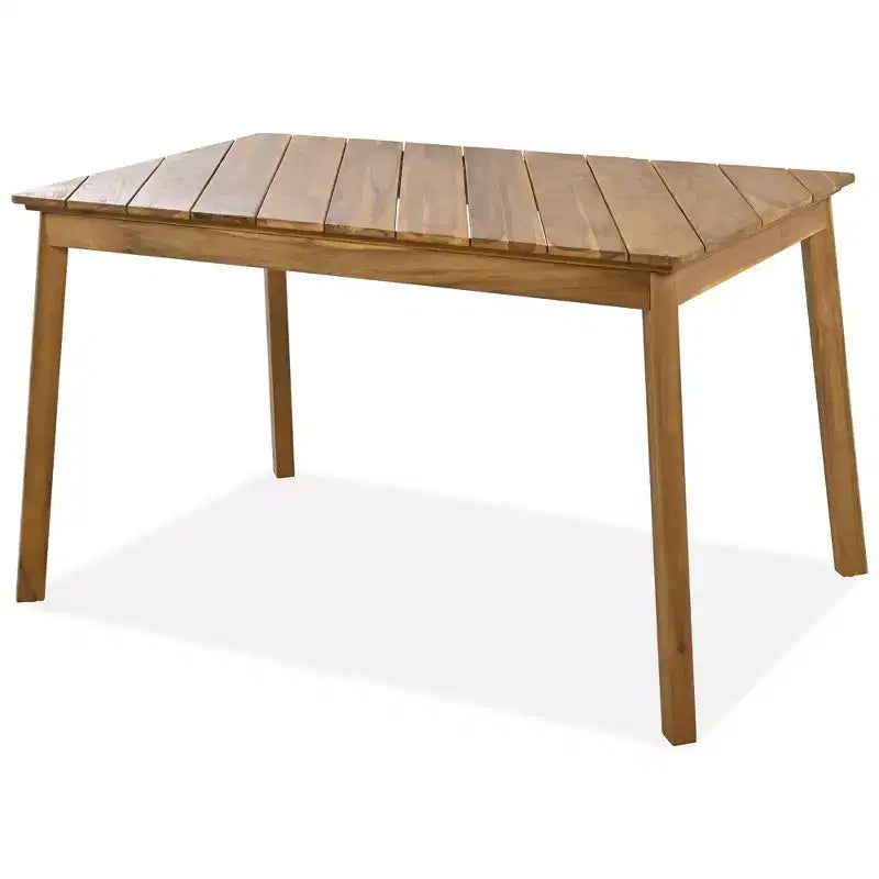 Ensemble de salle à manger d'extérieur 3 pièces en bois d'acacia avec table et bancs, table de pique-nique avec 2 bancs 4A, naturel - ModernLuxe