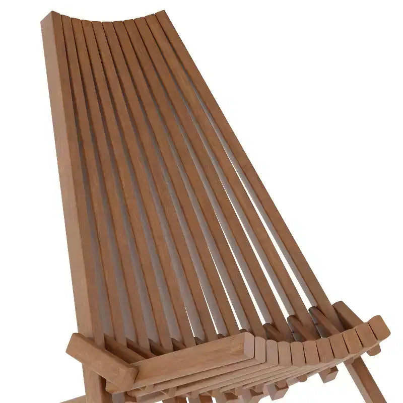 Chaise longue pliante d'intérieur/extérieur à profil bas en bois d'acacia massif Merrick Lane pour jardin, patio, véranda, porche