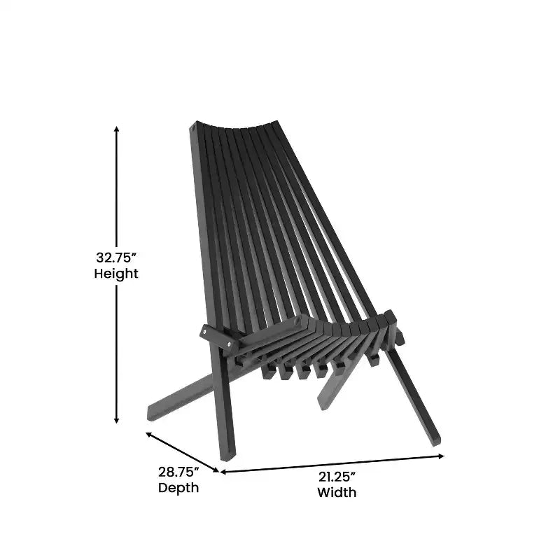 Chaise longue pliante d'intérieur/extérieur à profil bas en bois d'acacia massif Merrick Lane pour jardin, patio, véranda, porche