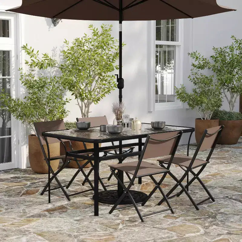 Lot de 4 chaises pliantes polyvalentes Merrick Lane Flex Comfort, pour l'intérieur et l'extérieur, avec structure en métal