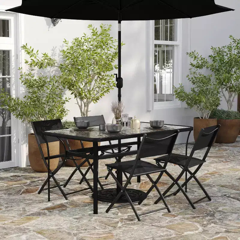 Lot de 4 chaises pliantes polyvalentes Merrick Lane Flex Comfort, pour l'intérieur et l'extérieur, avec structure en métal