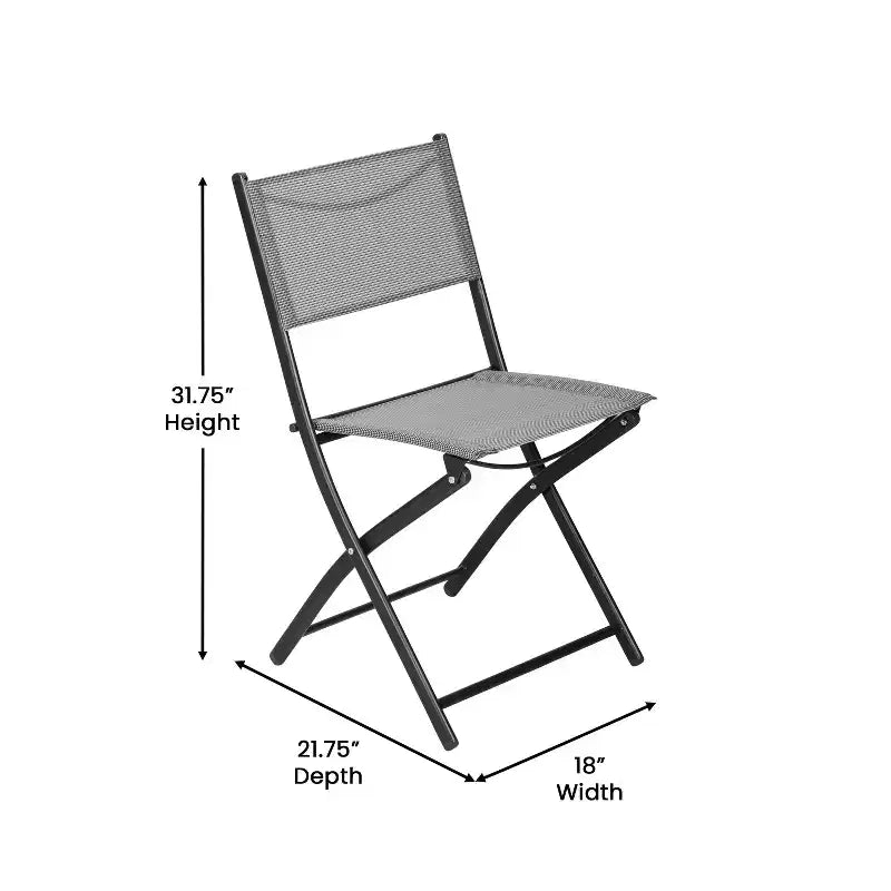 Lot de 4 chaises pliantes polyvalentes Merrick Lane Flex Comfort, pour l'intérieur et l'extérieur, avec structure en métal