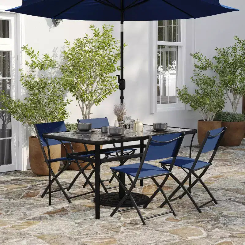 Lot de 4 chaises pliantes polyvalentes Merrick Lane Flex Comfort, pour l'intérieur et l'extérieur, avec structure en métal