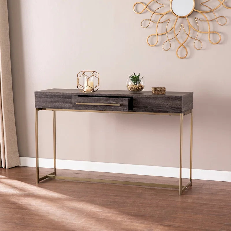 SEI Furniture Akela Table console transitionnelle en bois avec rangement