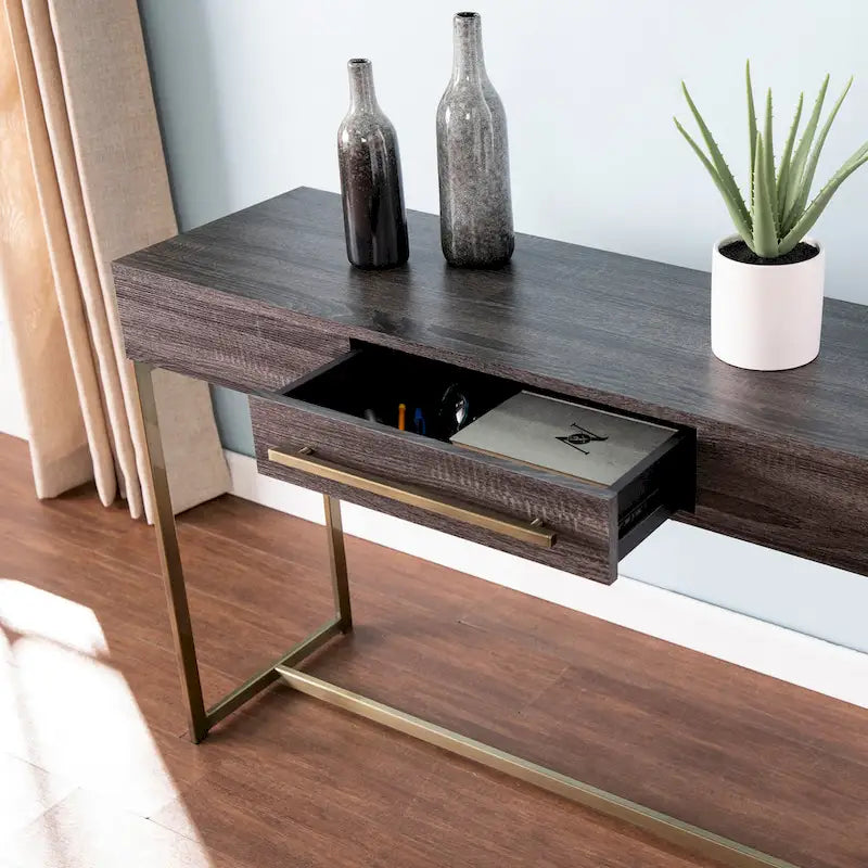 SEI Furniture Akela Table console transitionnelle en bois avec rangement