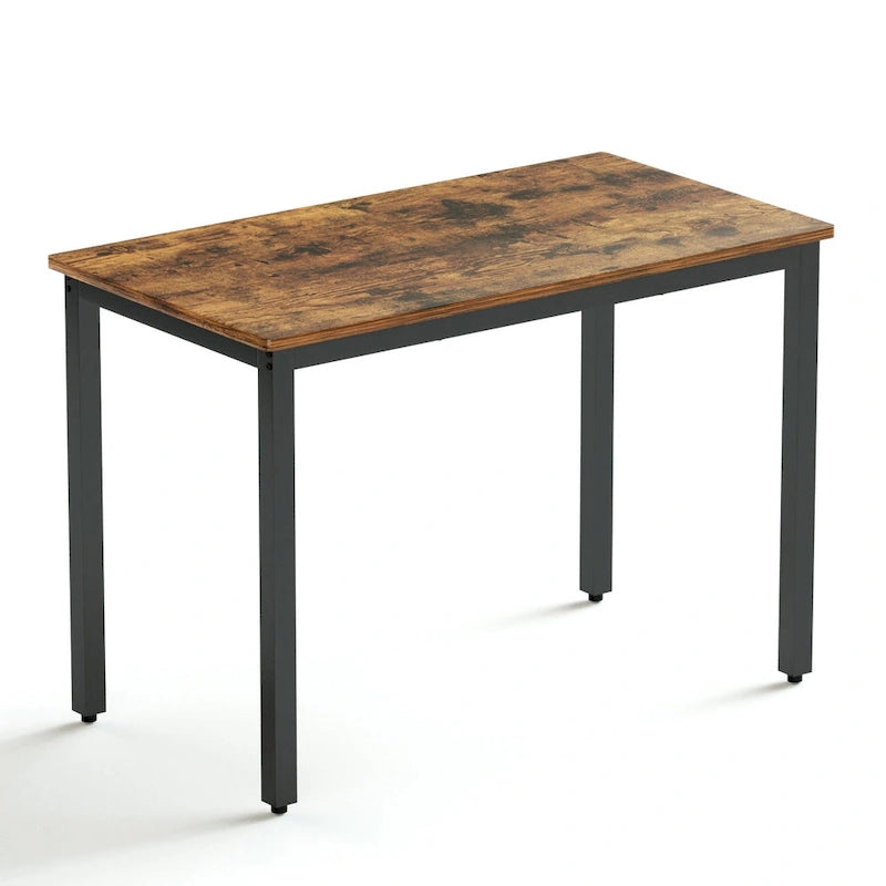 Ensemble de salle à manger 3 pièces, table rectangulaire avec 2 bancs, marron rustique et noir