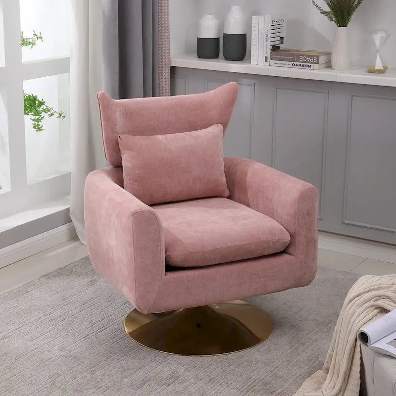 Fauteuil d'appoint pivotant à 360 degrés classique du milieu du siècle - 29,20 x 29,90 x 36,60