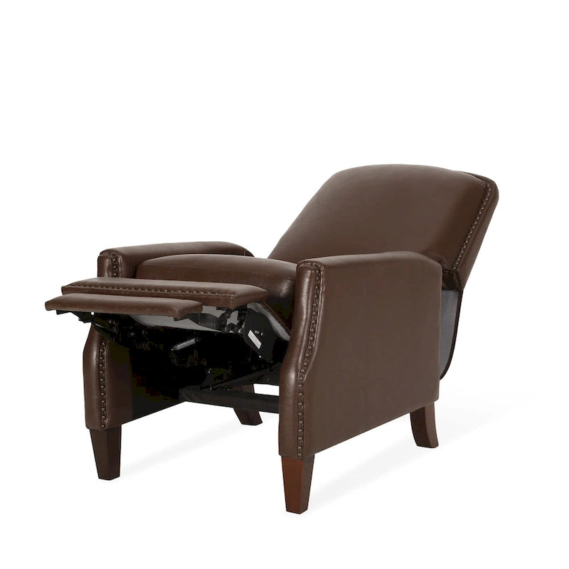 Fauteuil inclinable rembourré à dossier inclinable Cavanaugh avec garniture cloutée par Christopher Knight Home