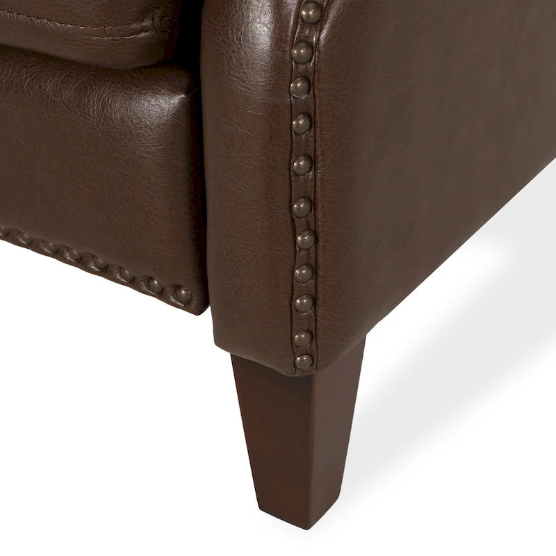 Fauteuil inclinable rembourré à dossier inclinable Cavanaugh avec garniture cloutée par Christopher Knight Home
