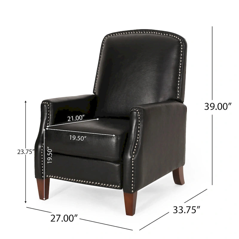 Fauteuil inclinable rembourré à dossier inclinable Cavanaugh avec garniture cloutée par Christopher Knight Home