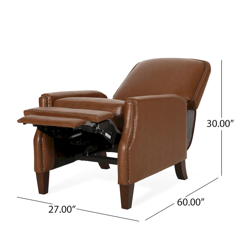 Fauteuil inclinable rembourré à dossier inclinable Cavanaugh avec garniture cloutée par Christopher Knight Home