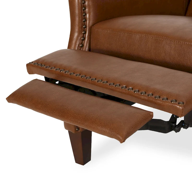 Fauteuil inclinable rembourré à dossier inclinable Cavanaugh avec garniture cloutée par Christopher Knight Home