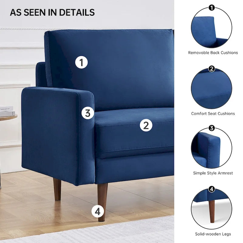 Canapé rembourré de 175 cm de large avec accoudoirs carrés OS Home and Office Furniture