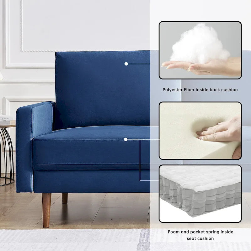 Canapé rembourré de 175 cm de large avec accoudoirs carrés OS Home and Office Furniture