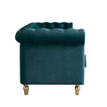 Canapé Chesterfield en velours avec bande décorative dorée