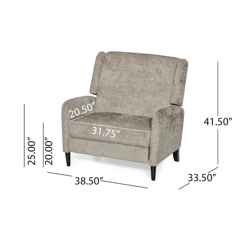 Fauteuil inclinable surdimensionné avec mécanisme de repoussage