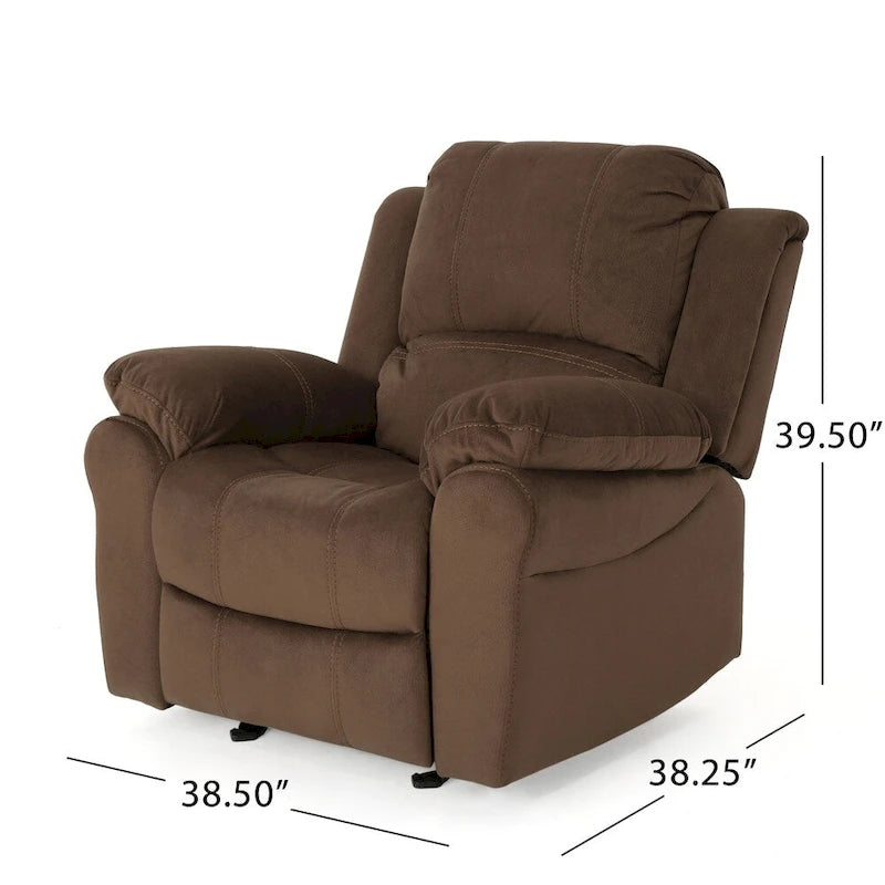 Fauteuil inclinable planeur en microfibre Celestina Bubba par Christopher Knight Home
