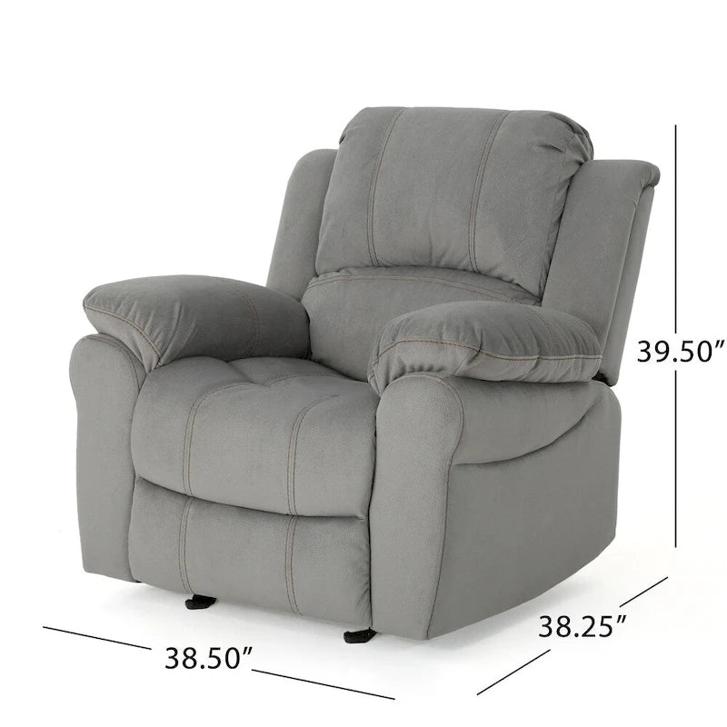 Fauteuil inclinable planeur en microfibre Celestina Bubba par Christopher Knight Home