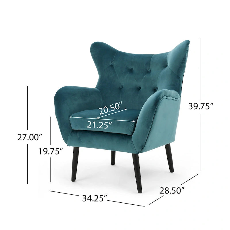 Fauteuil rembourré Alyssa Mid-century de Christopher Knight Home - 30.25P x 34.25L x 39.75H