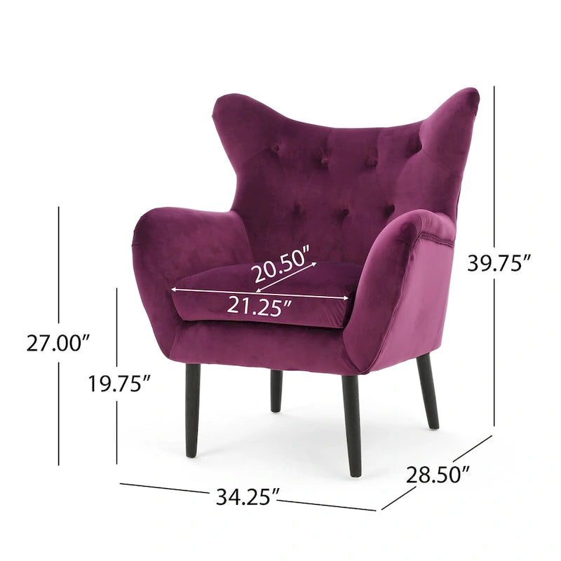 Fauteuil rembourré Alyssa Mid-century de Christopher Knight Home - 30.25P x 34.25L x 39.75H