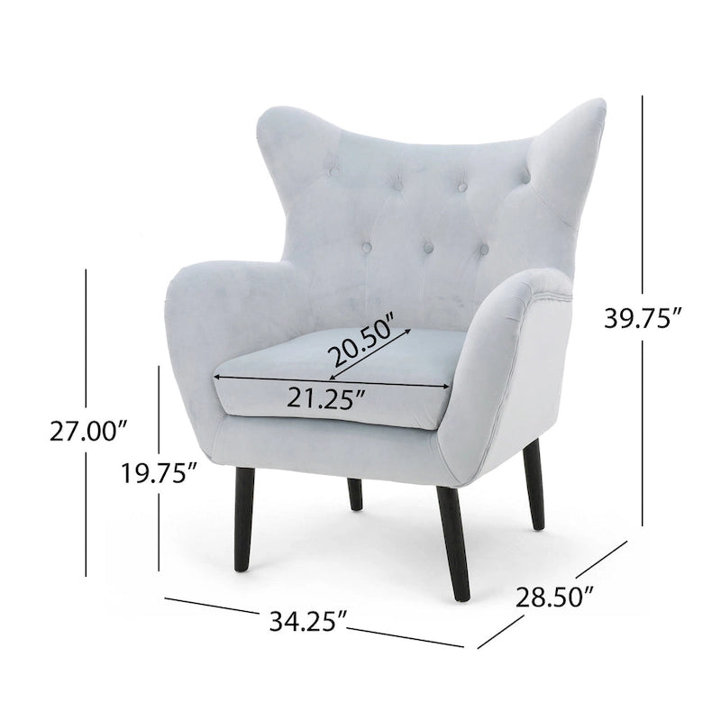 Fauteuil rembourré Alyssa Mid-century de Christopher Knight Home - 30.25P x 34.25L x 39.75H