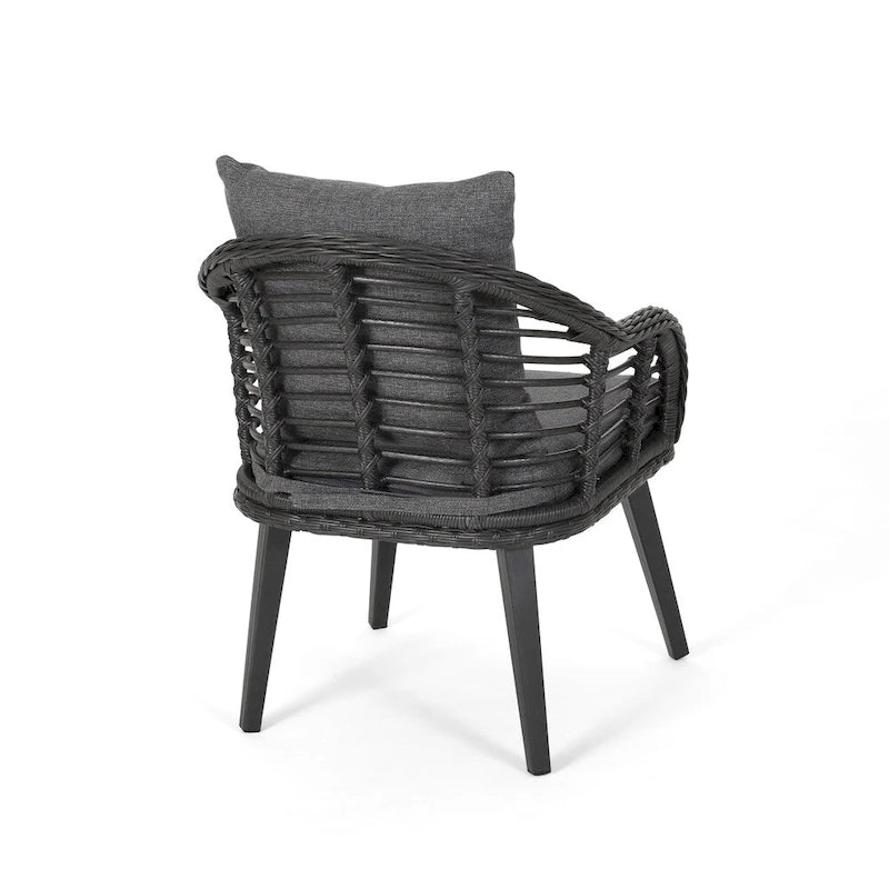 Salon de jardin moderne bohème en osier avec table d'appoint Chadbourne par Christopher Knight Home